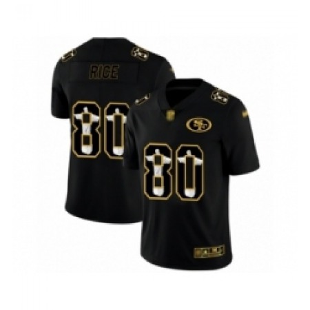 Men's San Francisco 49ers #80 Jerry Rice Jesus Black Faith Edition Limited Stitched Jersey