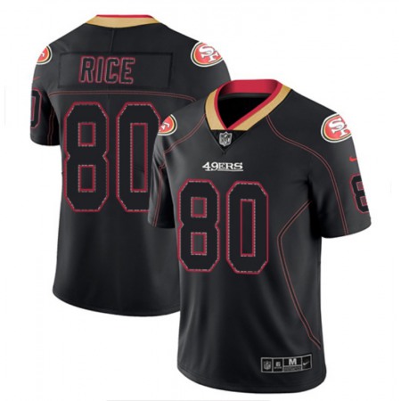 Men's San Francisco 49ers #80 Jerry Rice Lights Out Black Color Rush Limited Jersey