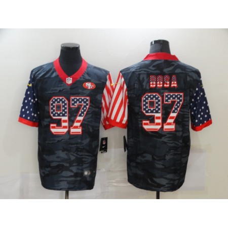 Men's San Francisco 49ers #97 Nick Bosa 2020 Camo USA Flag Limited Stitched Jersey