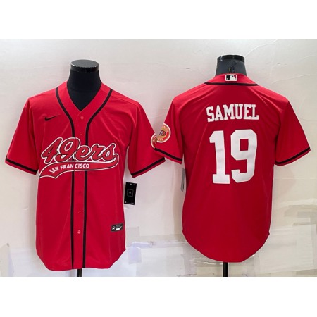 Men's San Francisco 49ers #19 Deebo Samuel Red Cool Base Stitched Baseball Jersey