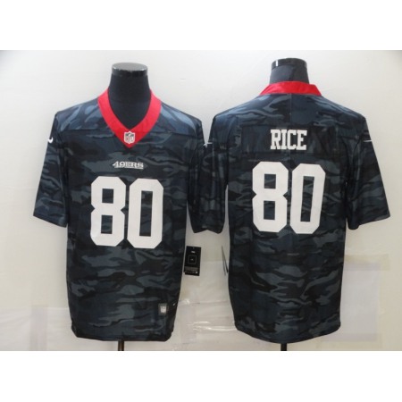 Men's San Francisco 49ers #80 Jerry Rice Camo Salute To Service Limited Stitched Jersey