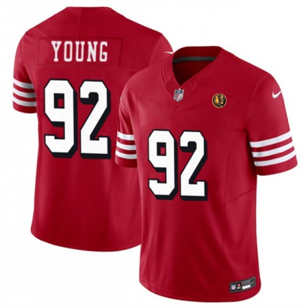 Men's San Francisco 49ers #92 Chase Young New Red 2023 F.U.S.E. With John Madden Patch Vapor Limited Stitched Football Jersey