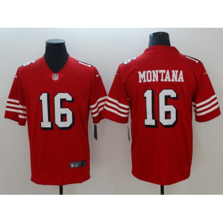 Men's NFL San Francisco 49ers #16 Joe Montana Red 2018 Vapor Untouchable Limited Stitched NFL Jersey