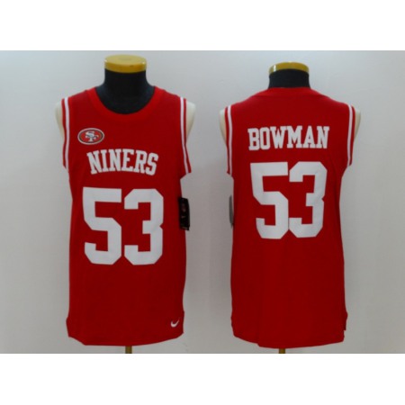 Men's Nike San Francisco 49ers #53 NaVorro Bowman Red Team Color Stitched NFL Limited Tank Top Jersey