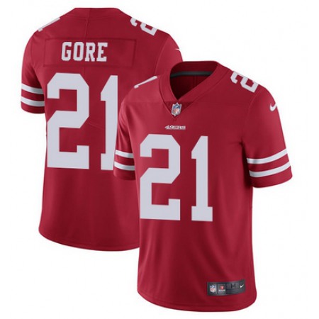 Men's San Francisco 49ers #21 Frank Gore Red Vapor Untouchable Limited Stitched Jersey