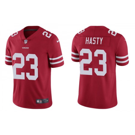 Men's San Francisco 49ers #23 JaMycal Hasty 2021 Red Vapor Untouchable Limited Stitched Jersey