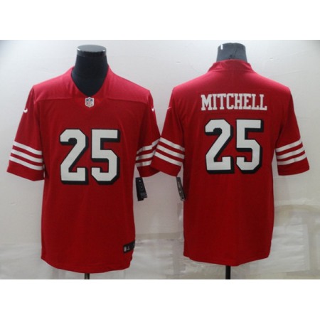 Men's San Francisco 49ers #25 Eli Mitchell Red Vapor Untouchable Limited Stitched Jersey