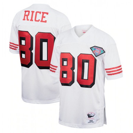 Men's San Francisco 49ers #80 Jerry Rice 1994 White Stitched Jersey