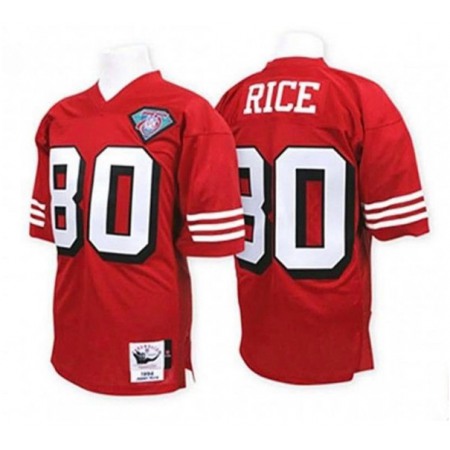 Men's San Francisco 49ers #80 Jerry Rice Red Stitched Throwback NFL Jersey