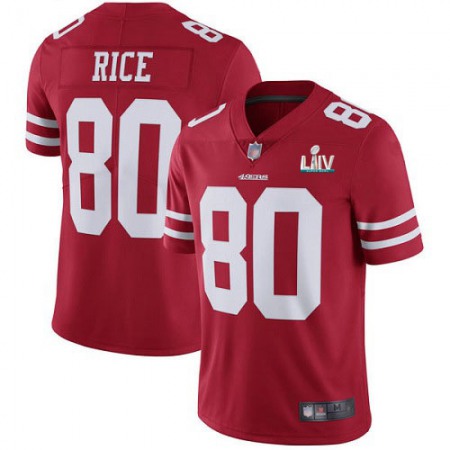 Men's San Francisco 49ers #80 Jerry Rice Red Super Bowl LIV Vaper Untouchable Limited Stitched NFL Jersey