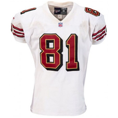 Men's San Francisco 49ers #81 Terrell Owens 1997-98 White Stitched Jersey