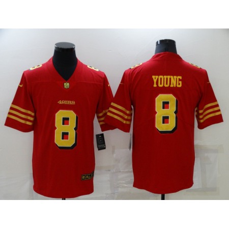 Men's San Francisco 49ers #8 Steve Young Red Gold Vapor Untouchable Limited Stitched Jersey