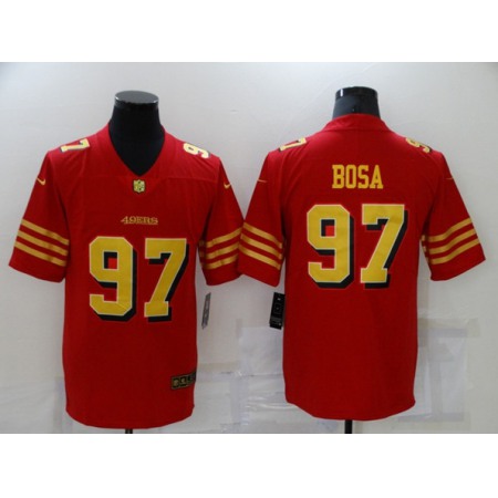 Men's San Francisco 49ers #97 Nick Bosa Red Gold Vapor Untouchable Limited Stitched Jersey