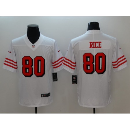 Men's NFL San Francisco 49ers #80 Jerry Rice Nike White Color Rush Vapor Untouchable Limited Stitched Jersey