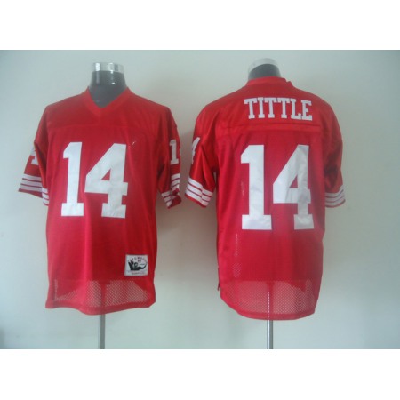Mitchell and Ness 49ers #14 Y.A. Tittle Red Stitched NFL Jersey