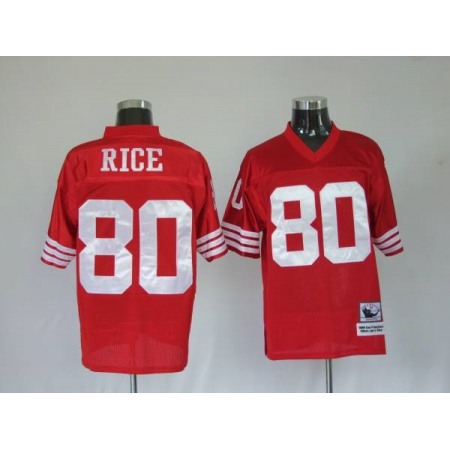 Mitchell and Ness 49ers Jerry Rice #80 Stitched Red NFL Jersey