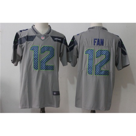 Men's Nike Seattle Seahawks #12 Fan Grey Stitched NFL Vapor Untouchable Limited Jersey