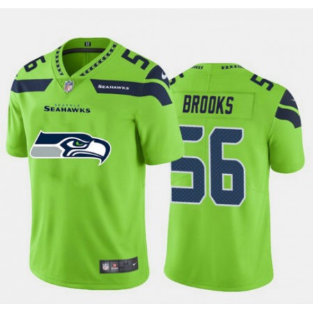 Men's Seattle Seahawks #56 Jordyn Brooks Green 2020 Team Big Logo Limited Stitched Jersey