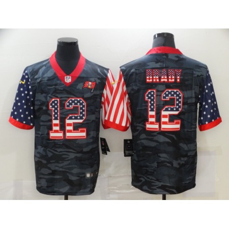 Men's Tampa Bay Buccaneers #12 Tom Brady 2020 Camo USA Flag Limited Stitched Jersey