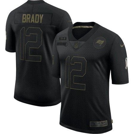 Men's Tampa Bay Buccaneers #12 Tom Brady Black 2020 Salute To Service Limited Stitched Jersey