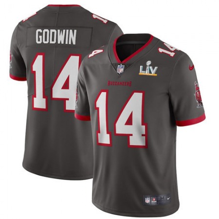 Men's Tampa Bay Buccaneers #14 Chris Godwin Grey 2021 Super Bowl LV Limited Stitched Jersey