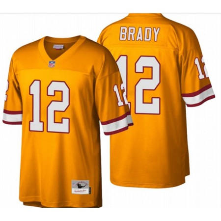 Men's Tampa Bay Buccaneers #12 Tom Brady Orange Stitched Jersey