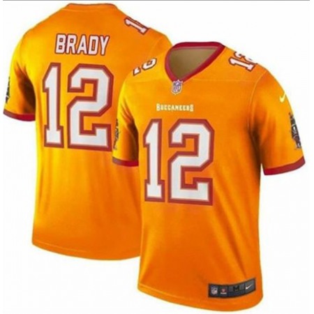 Men's Tampa Bay Buccaneers #12 Tom Brady Orange Stitched Jersey