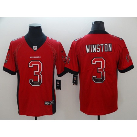 Men's Tampa Bay Buccaneers #3 Jameis Winston Red 2018 Drift Fashion Color Rush Limited Stitched NFL Jersey