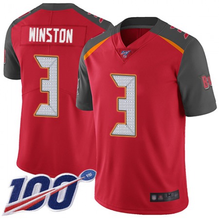Men's Tampa Bay Buccaneers #3 Jameis Winston Red 2019 100th Season Vapor Untouchable Limited Stitched NFL Jersey