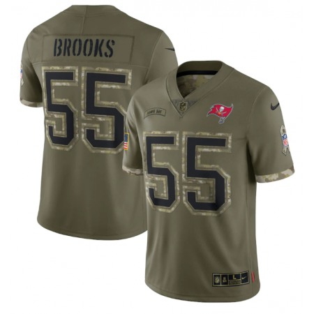 Men's Tampa Bay Buccaneers #55 Derrick Brooks Olive 2022 Salute To Service Limited Stitched Jersey