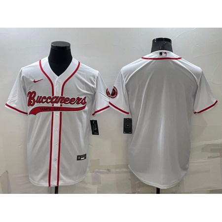 Men's Tampa Bay Buccaneers Blank White Cool Base Stitched Baseball Jersey