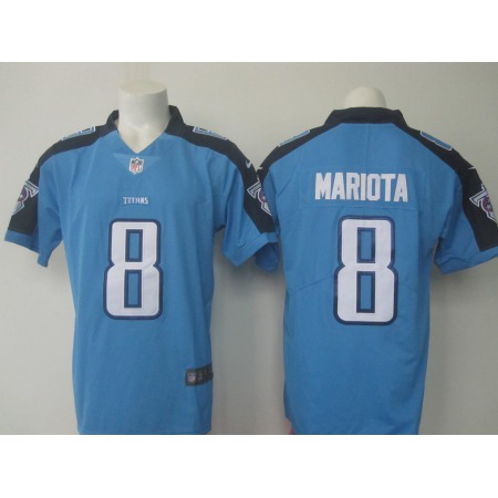 Men's Nike Titans #8 Marcus Mariota Light Blue Limited Rush Stitched NFL Jersey