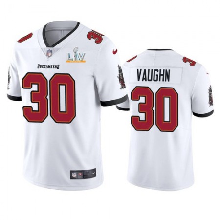 Men's Tampa Bay Buccaneers #30 Ke'Shawn Vaughn White 2021 Super Bowl LV Limited Stitched Jersey