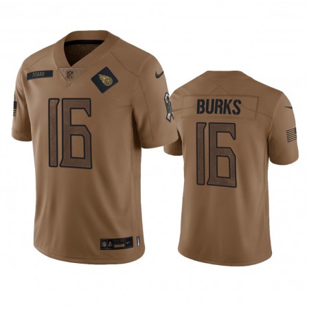 Men's Tennessee Titans #16 Treylon Burks 2023 Brown Salute To Service Stitched Football Jersey
