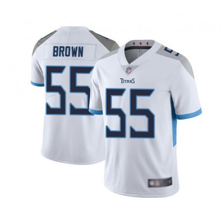 Men's Tennessee Titans #55 Jayon Brown White Vapor Untouchable Limited Stitched Jersey