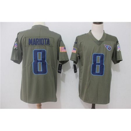 Men's Nike Tennessee Titans #8 Marcus Mariota Olive Salute To Service Limited Stitched NFL Jersey