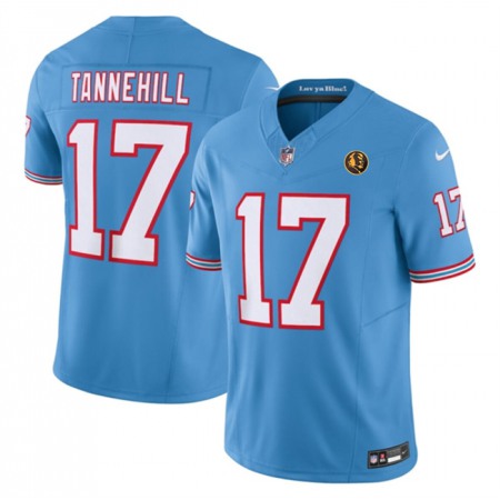 Men's Tennessee Titans #17 Ryan Tannehill Blue 2023 F.U.S.E. Throwback With John Madden Patch Vapor Limited Stitched Football Jersey