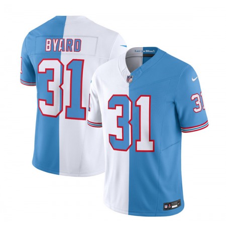Men's Tennessee Titans #31 Kevin Byard White/Blue 2023 F.U.S.E. Split Vapor Limited Throwback Stitched Football Jersey