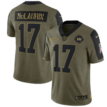 Men's Washington Football Team #17 Terry McLaurin 2021 Olive Salute To Service Limited Stitched Jersey