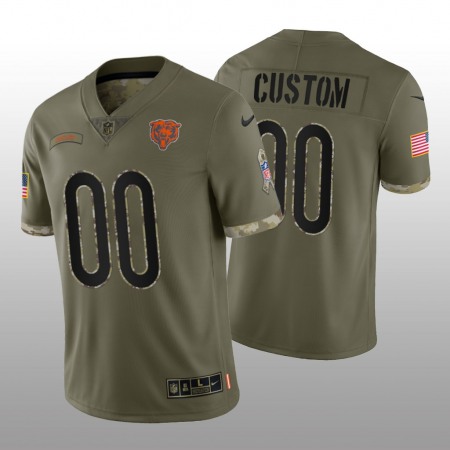 Men's Chicago Bears ACTIVE PLAYER Custom Olive 2022 Salute To Service Limited Stitched Jersey