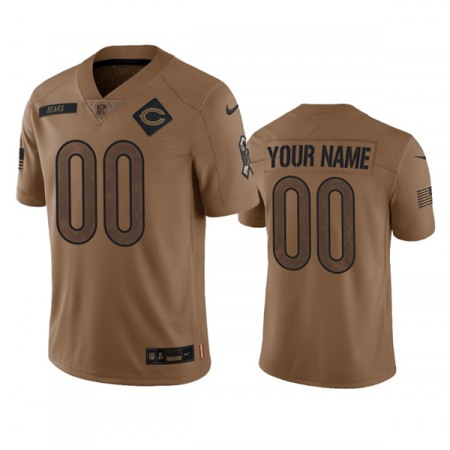 Men's Chicago Bears Active Player Custom 2023 Brown Salute To Service Limited Stitched Football Jersey