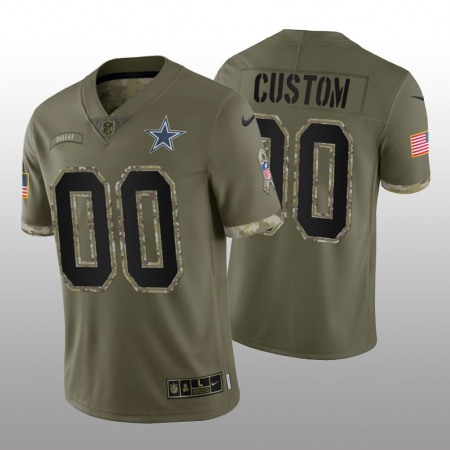 Men's Dallas Cowboys ACTIVE PLAYER Custom Olive 2022 Salute To Service Limited Stitched Jersey