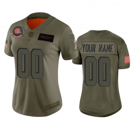 Women's Cleveland Browns Customized 2019 Camo Salute To Service NFL Stitched Limited Jersey