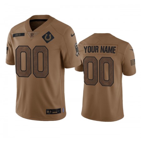 Men's Indianapolis Colts Active Player Custom 2023 Brown Salute To Sertvice Stitched Football Jersey