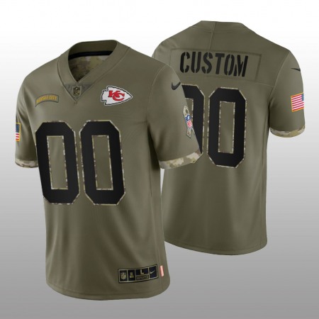 Men's Kansas City Chiefs ACTIVE PLAYER Custom Olive 2022 Salute To Service Limited Stitched Jersey