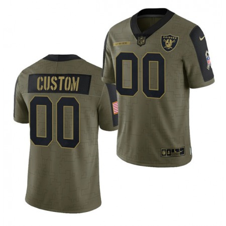 Men's Las Vegas Raiders ACTIVE PLAYER Custom 2021 Olive Salute To Service Limited Stitched Jersey