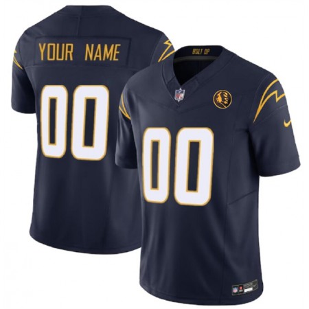 Men's Los Angeles Chargers Active Player Custom Navy 2023 F.U.S.E. With John Madden Patch Vapor Limited Stitched Football Jersey