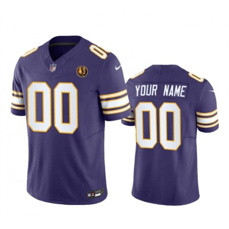Men's Minnesota Vikings Active Player Custom Purple 2023 F.U.S.E. Throwback With John Madden Patch Vapor Limited Stitched Football Jersey