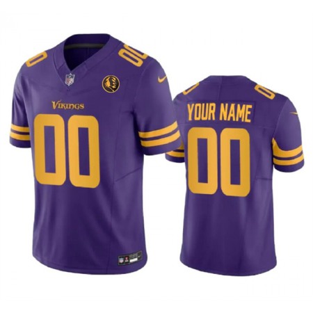 Men's Minnesota Vikings Active Player Custom Purple 2023 F.U.S.E. With John Madden Patch Color Rush Limited Stitched Football Jersey
