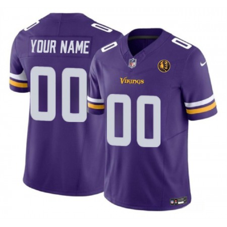 Men's Minnesota Vikings Active Player Custom Purple 2023 F.U.S.E. With John Madden Patch Vapor Limited Stitched Football Jersey